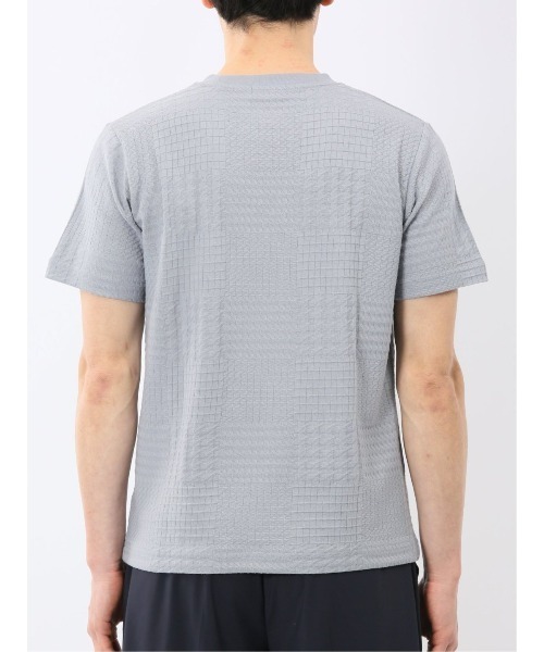 TAKA-Q(タカキュー)の「【綿混】タカキュー チェック ジャガード クルーネック 半袖 Tシャツ(Tシャツ/カットソー・メンズ・ホワイト/サックスブルー・MEDIUM/X-LARGE/LARGE)」の15枚目の写真