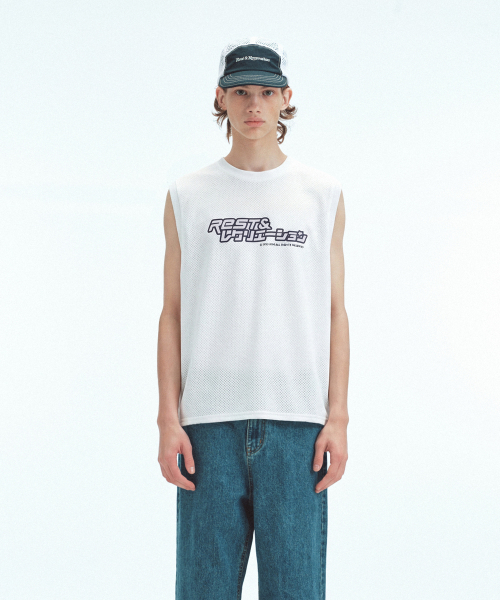 Rest&Recreation(レストアンドレクリエーション)の「ANIME LOGO MESH VEST - WHITE(Tシャツ/カットソー・メンズ・その他・ONE)」の7枚目の写真