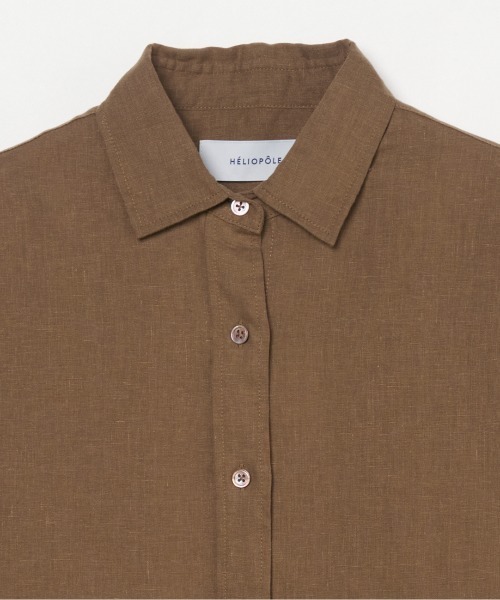 HELIOPOLE(エリオポール)の「FRENCH LINEN SHIRT(シャツ/ブラウス・レディース・ブラック/ホワイト/ダークブラウン・38)」の6枚目の写真