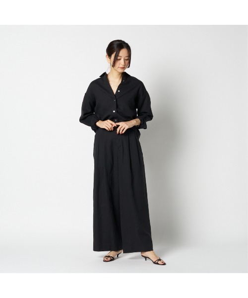 HELIOPOLE(エリオポール)の「FRENCH LINEN SHIRT(シャツ/ブラウス・レディース・ブラック/ホワイト/ダークブラウン・38)」の12枚目の写真