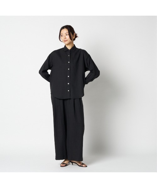 HELIOPOLE(エリオポール)の「FRENCH LINEN SHIRT(シャツ/ブラウス・レディース・ブラック/ホワイト/ダークブラウン・38)」の14枚目の写真
