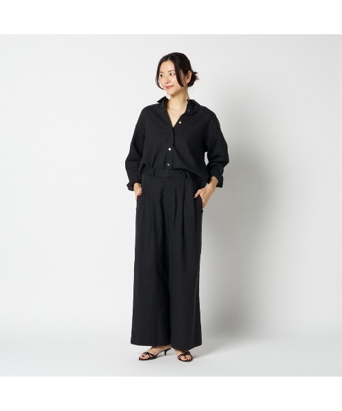 HELIOPOLE(エリオポール)の「FRENCH LINEN SHIRT(シャツ/ブラウス・レディース・ブラック/ホワイト/ダークブラウン・38)」の15枚目の写真
