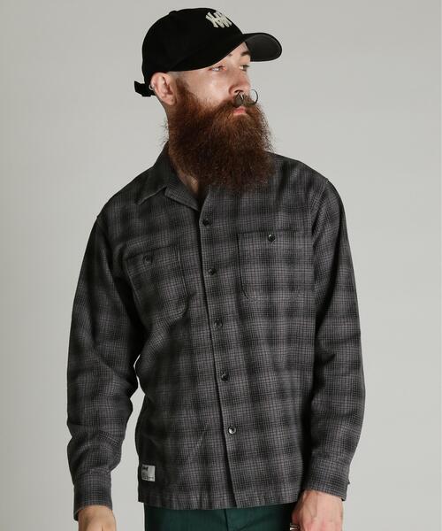 Schott(ショット)の「Schott/ショット/PRINT OMBRE CHECK FLANNEL SHIRT/プリント オンブレ チェック フランネル シャツ(シャツ/ブラウス・メンズ・グレー/ブラウン・M/2XL/XL/L)」の2枚目の写真