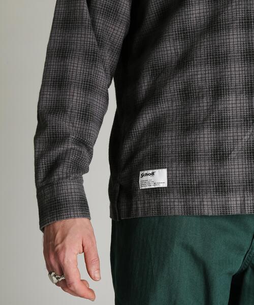 Schott(ショット)の「Schott/ショット/PRINT OMBRE CHECK FLANNEL SHIRT/プリント オンブレ チェック フランネル シャツ(シャツ/ブラウス・メンズ・グレー/ブラウン・M/2XL/XL/L)」の8枚目の写真