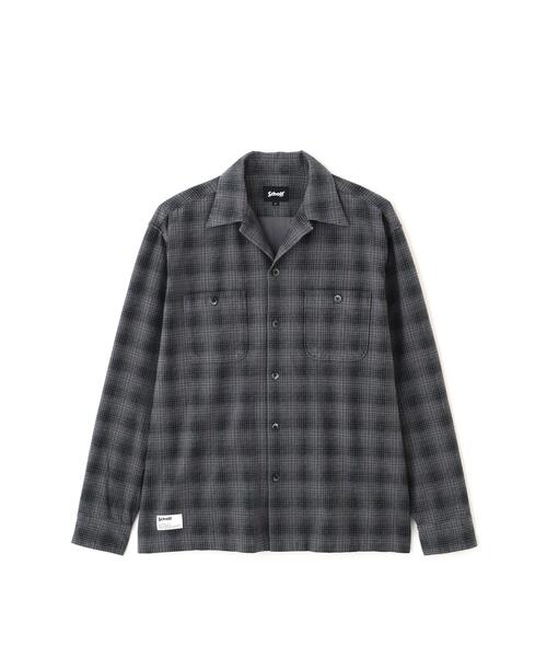 Schott(ショット)の「Schott/ショット/PRINT OMBRE CHECK FLANNEL SHIRT/プリント オンブレ チェック フランネル シャツ(シャツ/ブラウス・メンズ・グレー/ブラウン・M/2XL/XL/L)」の10枚目の写真
