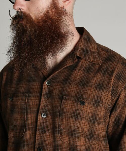 Schott(ショット)の「Schott/ショット/PRINT OMBRE CHECK FLANNEL SHIRT/プリント オンブレ チェック フランネル シャツ(シャツ/ブラウス・メンズ・グレー/ブラウン・M/2XL/XL/L)」の18枚目の写真
