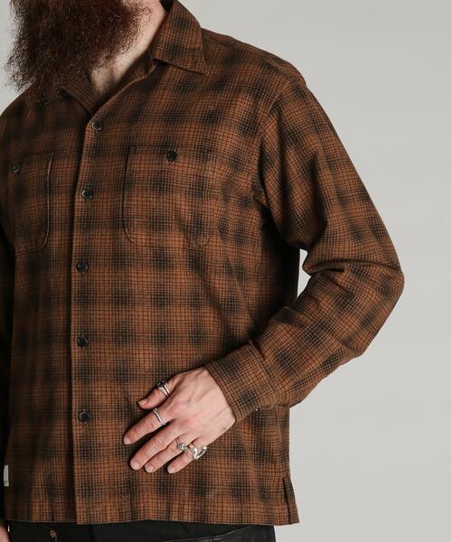 Schott(ショット)の「Schott/ショット/PRINT OMBRE CHECK FLANNEL SHIRT/プリント オンブレ チェック フランネル シャツ(シャツ/ブラウス・メンズ・グレー/ブラウン・M/2XL/XL/L)」の19枚目の写真