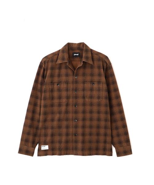 Schott(ショット)の「Schott/ショット/PRINT OMBRE CHECK FLANNEL SHIRT/プリント オンブレ チェック フランネル シャツ(シャツ/ブラウス・メンズ・グレー/ブラウン・M/2XL/XL/L)」の22枚目の写真