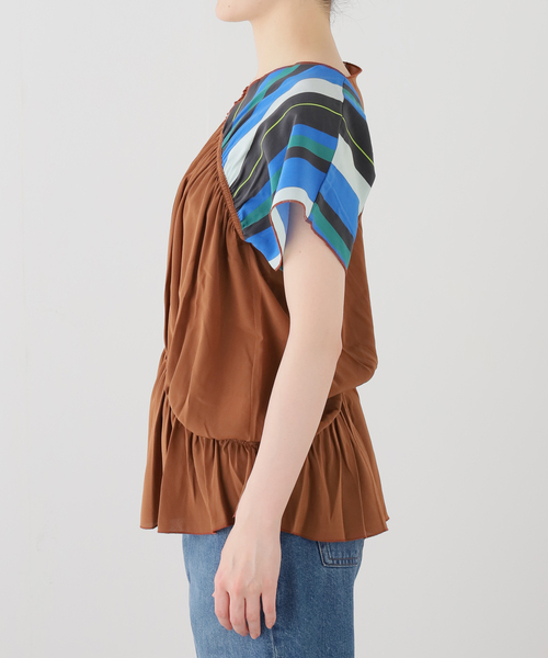 BASERANGE(ベースレンジ)の「【BASERANGE/ベースレンジ】MECO TOP(シャツ/ブラウス・レディース・キャメル・SMALL)」の9枚目の写真