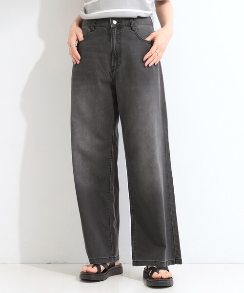 SHOO・LA・RUE(シューラルー)の「【ひんやり】夏でも快適 ライトオンスデニムワイドパンツ(その他パンツ・レディース・サックスブルー/ブラック/ネイビー/ブルー・04/03/02/01)」の16枚目の写真