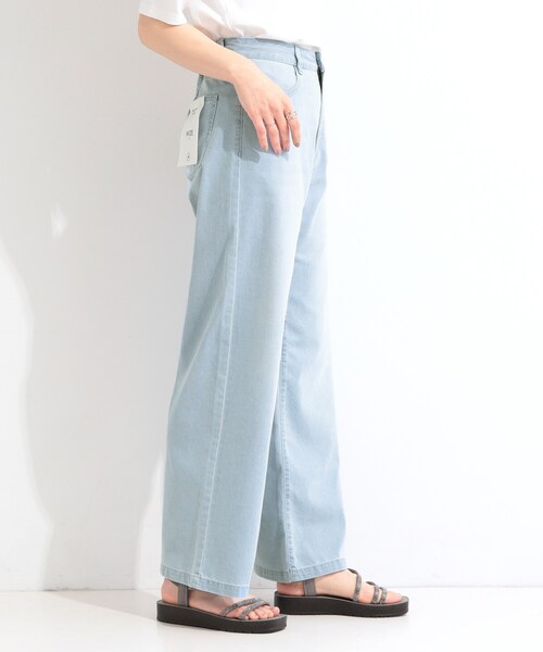 SHOO・LA・RUE(シューラルー)の「【ひんやり】夏でも快適 ライトオンスデニムワイドパンツ(その他パンツ・レディース・サックスブルー/ブラック/ネイビー/ブルー・04/03/02/01)」の11枚目の写真