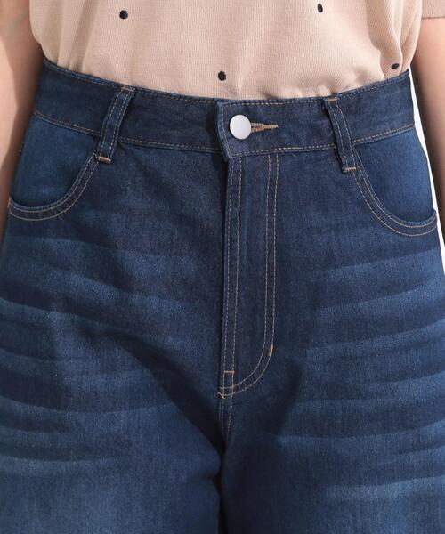 SHOO・LA・RUE(シューラルー)の「【ひんやり/S-LL】夏でも快適 ライトオンスデニムワイドパンツ(その他パンツ・レディース・サックスブルー/ブラック/ネイビー/ブルー・04/03/02/01)」の18枚目の写真