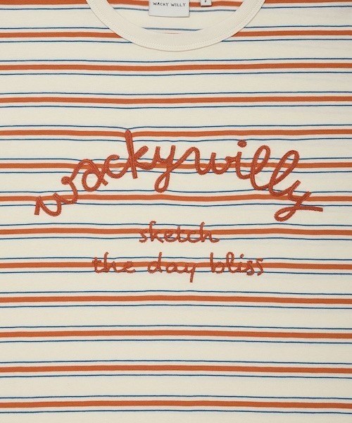 Wacky WiLLy（ワッキーウィリー）の「WOMEN'S STRIPED PRINT SHORT SLEEVE T-SHIRT（Tシャツ/カットソー・レディース・グレー/クリーム・FREE）」の12枚目の写真