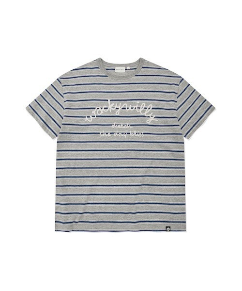 Wacky WiLLy（ワッキーウィリー）の「WOMEN'S STRIPED PRINT SHORT SLEEVE T-SHIRT（Tシャツ/カットソー・レディース・グレー/クリーム・FREE）」の3枚目の写真