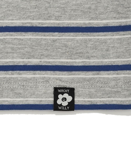 Wacky WiLLy（ワッキーウィリー）の「WOMEN'S STRIPED PRINT SHORT SLEEVE T-SHIRT（Tシャツ/カットソー・レディース・グレー/クリーム・FREE）」の8枚目の写真
