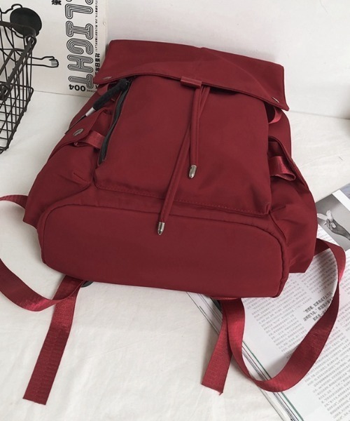 WYZ wear(ダブリューワイジィーウェア)の「大容量フラップナイロンリュックサック/通勤通学/バックパック/ユニセックス(バックパック/リュック・メンズ・ブラック/アイボリー・FREE)」の8枚目の写真