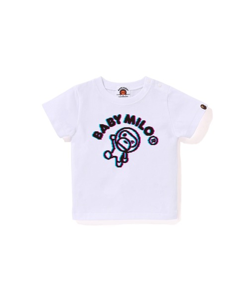 A BATHING APE(アベイシングエイプ)の「RETRO PIXEL WINKING MILO TEE(Tシャツ/カットソー・キッズ・オレンジ/ブラック/グリーン/ホワイト・80)」の1枚目の写真