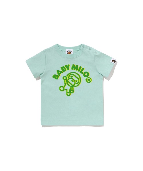 A BATHING APE(アベイシングエイプ)の「RETRO PIXEL WINKING MILO TEE(Tシャツ/カットソー・キッズ・オレンジ/ブラック/グリーン/ホワイト・80)」の3枚目の写真