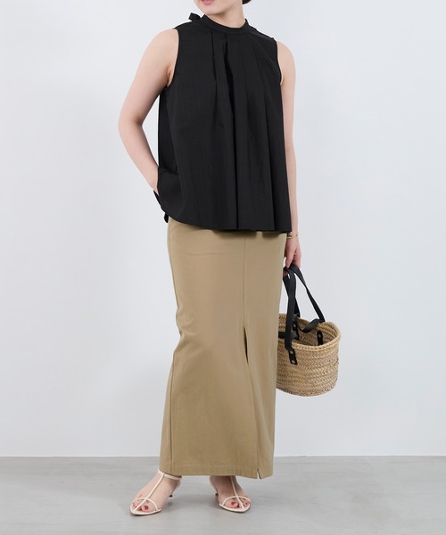 normment(ノーメント)の「【normment】ストライプステッチバックリボンブラウス-STRIPE STITCH BACK RIBBON BL(シャツ/ブラウス・レディース・ベージュ/ブラック・FREE)」の17枚目の写真