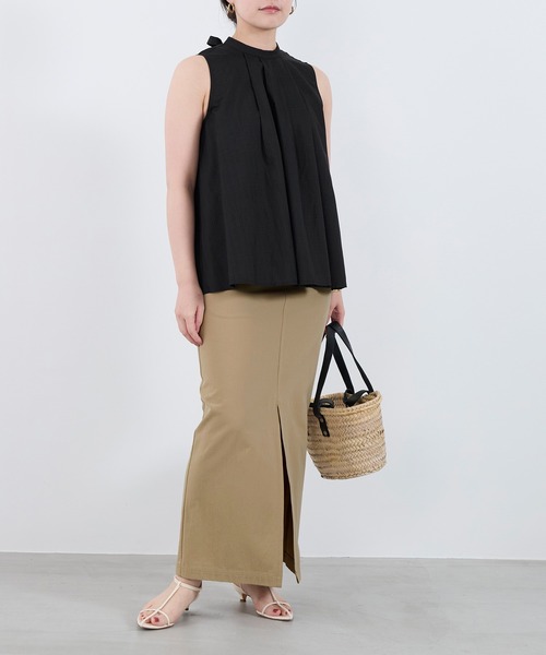 normment(ノーメント)の「【normment】ストライプステッチバックリボンブラウス-STRIPE STITCH BACK RIBBON BL(シャツ/ブラウス・レディース・ベージュ/ブラック・FREE)」の19枚目の写真
