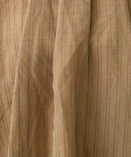 normment(ノーメント)の「【normment】ストライプステッチバックリボンブラウス-STRIPE STITCH BACK RIBBON BL(シャツ/ブラウス・レディース・ベージュ/ブラック・FREE)」の6枚目の写真