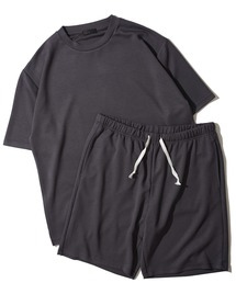 ADPOSION（アドポーション）の「【上下2点セット】冷感ポンチ 半袖Tシャツ&ハーフパンツ ルームウェア（ルームウェア/パジャマ）」