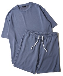 ADPOSION（アドポーション）の「【上下2点セット】冷感ポンチ 半袖Tシャツ&ハーフパンツ ルームウェア（ルームウェア/パジャマ）」