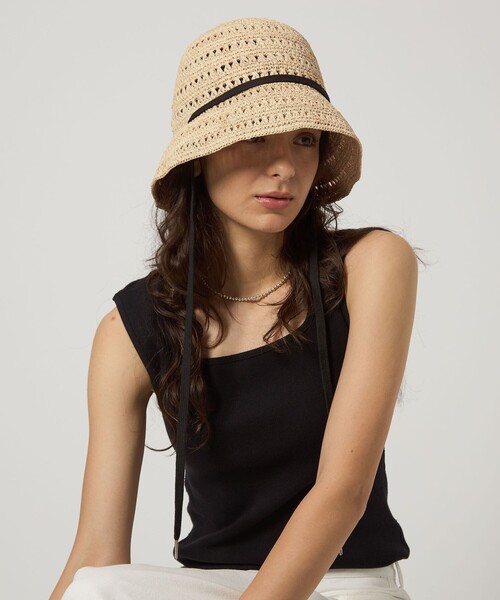 Vincent Pradier（ヴァンサンプラディエ）の「＜VINCENT PRADIER＞リボンハット / HAT（ハット・レディース・ナチュラル・FREE）」の2枚目の写真