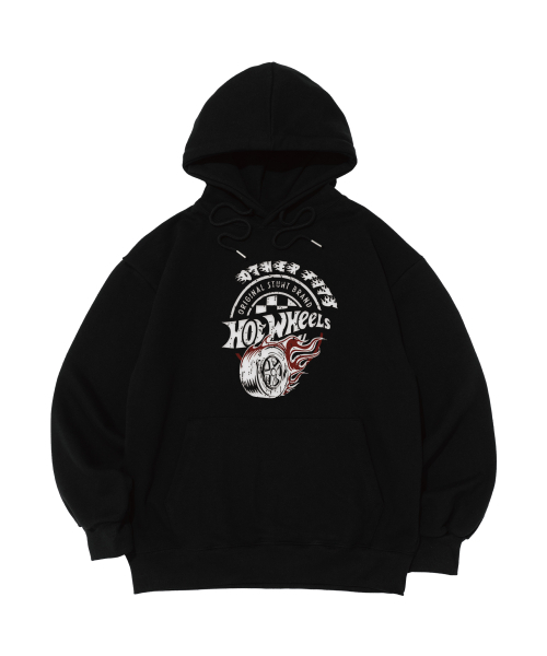 OTHERFITS(アザーフィッツ)の「ファイヤーホイールグラフィックフードパーカー(ブラック)(パーカー・メンズ・その他・SMALL/MEDIUM/LARGE/X-LARGE/M-L/S-M/L-XL/XL-XXL)」の1枚目の写真