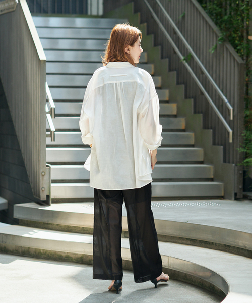 VERMEIL par iena（ヴェルメイユパーイエナ）の「《手洗い可》シアーイージーパンツ（その他パンツ・レディース・ブラック・36/40/38）」の8枚目の写真