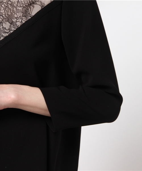 FIGARO Paris（フィガロパリ）の「◇Vネック レース付きブラウス（シャツ/ブラウス・レディース・ブラック/アイボリー・38/36）」の9枚目の写真