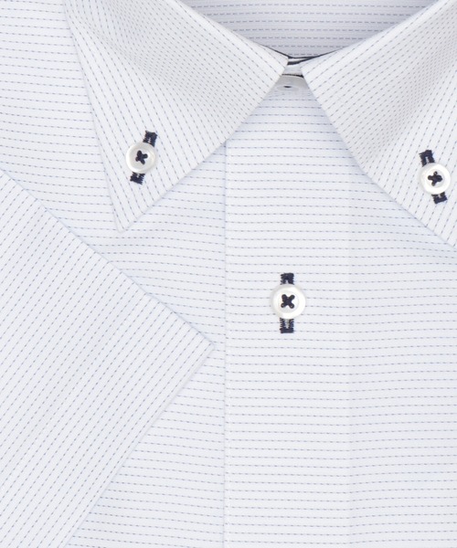 TOKYO SHIRTS(トウキョウシャツ)の「【吸水速乾】【COFREX】形態安定ノンアイロン ボタンダウン 半袖ビジネスワイシャツ(ビジネスシャツ・メンズ・ブルー・首回り42cm/首回り43cm/首回り37cm/首回り39cm/首回り41cm)」の3枚目の写真