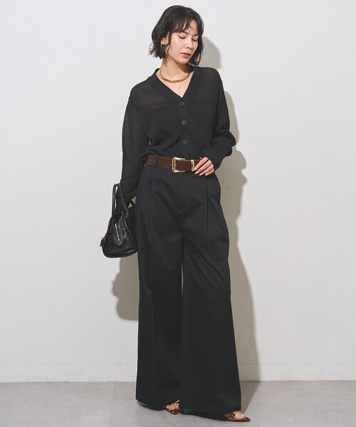 Whim Gazette(ウィムガゼット)の「【WEB限定カラーあり】TWILLタックパンツ(その他パンツ・レディース・ブラック/オフホワイト/ベージュ・38/36)」の17枚目の写真