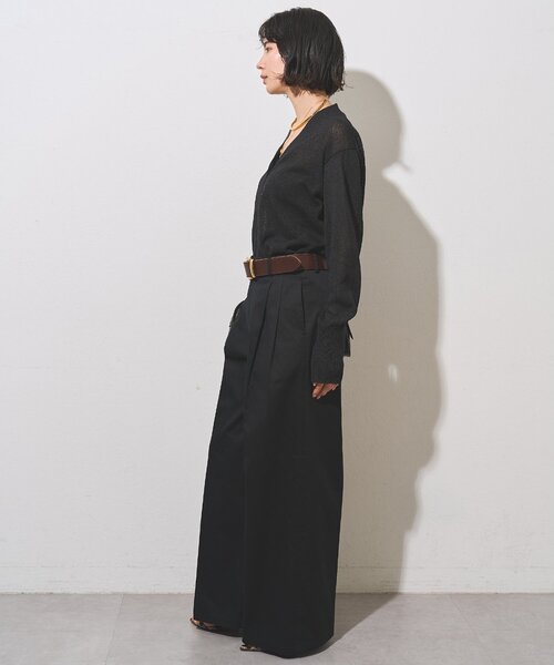 Whim Gazette(ウィムガゼット)の「【WEB限定カラーあり】TWILLタックパンツ(その他パンツ・レディース・ブラック/オフホワイト/ベージュ・38/36)」の14枚目の写真