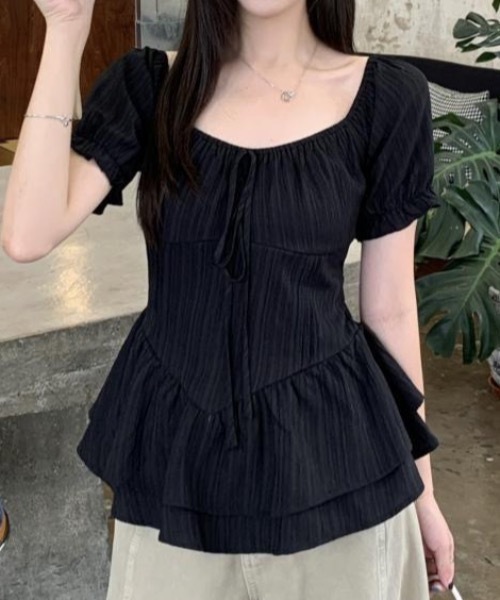FUNdaysion(ファンデイション)の「2wayリボンデザインブラウス(Tシャツ/カットソー・レディース・ホワイト/ブラック・M)」の10枚目の写真