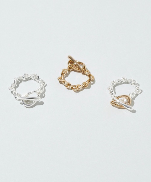 GOLDY(ゴールディ)の「【GOLDY】クロッシング チェーン マンテル リング 5260502(リング・レディース・ゴールド/シルバー/マルチ・FREE)」の5枚目の写真