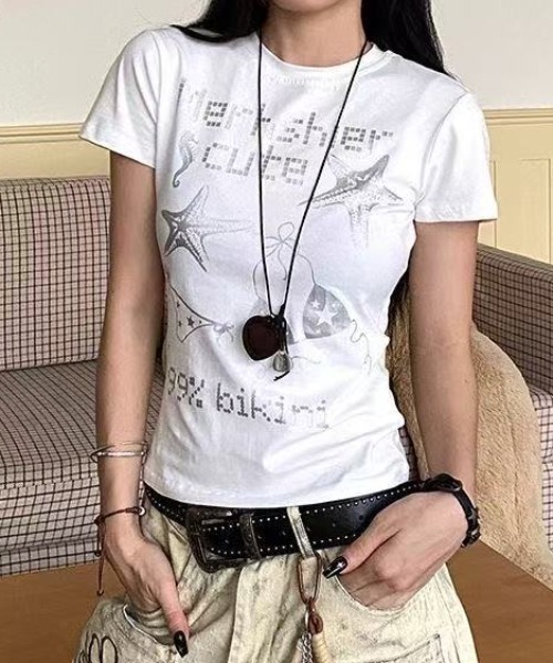 Achic(アシック)の「アメカジ星柄半袖(Tシャツ/カットソー・レディース・ブラック/ホワイト・M)」の11枚目の写真