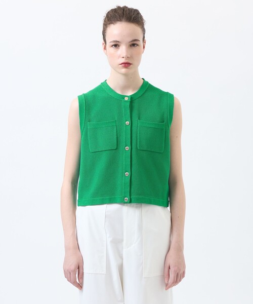 MACKINTOSH PHILOSOPHY(マッキントッシュ フィロソフィー)の「【ROYTON(ロイトン)】カノコニットジレ(ベスト・レディース・ダークネイビー/ブラック/グリーン・38)」の7枚目の写真
