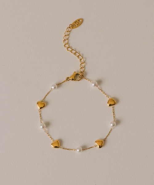 muku(ムク)の「BRACELET/HEART×PEARL(ブレスレット・レディース・ゴールド/シルバー・FREE)」の1枚目の写真