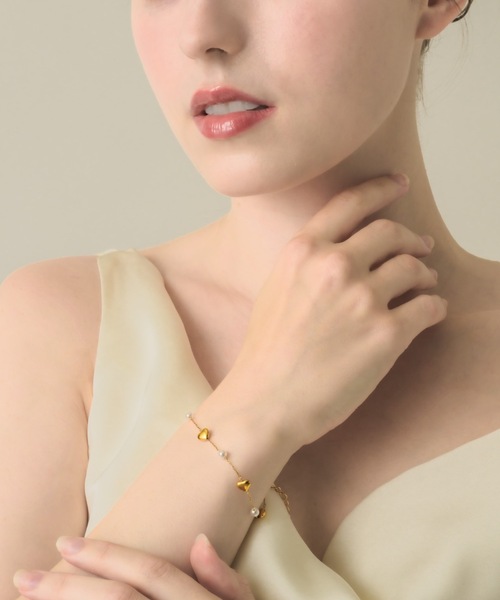 muku(ムク)の「BRACELET/HEART×PEARL(ブレスレット・レディース・ゴールド/シルバー・FREE)」の3枚目の写真