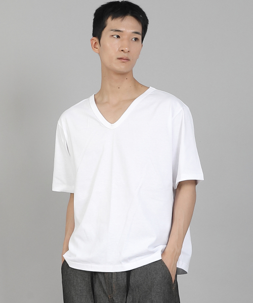 SAINTCREW（セントクルー）の「無地Vネック16sコットン半袖TシャツVCS-891ホワイト（Tシャツ/カットソー・メンズ・その他・LARGE/MEDIUM/XXX-LARGE/XXXX-LARGE/XX-LARGE/X-LARGE）」の3枚目の写真