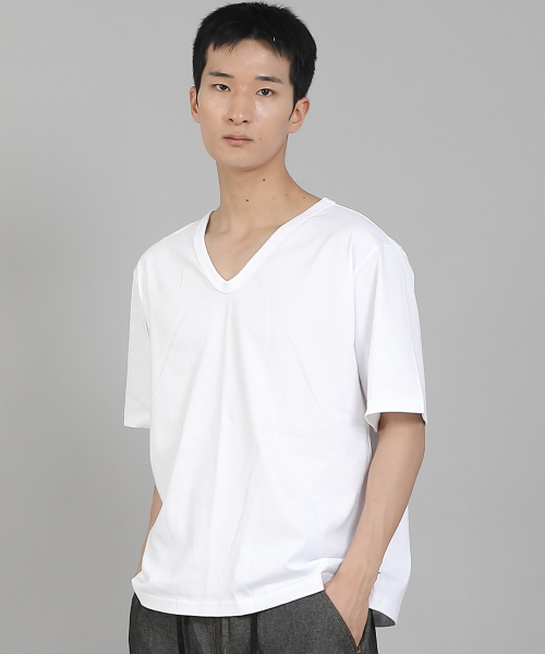 SAINTCREW（セントクルー）の「無地Vネック16sコットン半袖TシャツVCS-891ホワイト（Tシャツ/カットソー・メンズ・その他・LARGE/MEDIUM/XXX-LARGE/XXXX-LARGE/XX-LARGE/X-LARGE）」の4枚目の写真