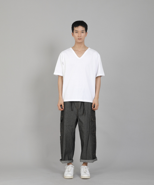 SAINTCREW（セントクルー）の「無地Vネック16sコットン半袖TシャツVCS-891ホワイト（Tシャツ/カットソー・メンズ・その他・LARGE/MEDIUM/XXX-LARGE/XXXX-LARGE/XX-LARGE/X-LARGE）」の5枚目の写真