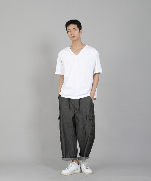 SAINTCREW（セントクルー）の「無地Vネック16sコットン半袖TシャツVCS-891ホワイト（Tシャツ/カットソー・メンズ・その他・LARGE/MEDIUM/XXX-LARGE/XXXX-LARGE/XX-LARGE/X-LARGE）」の8枚目の写真