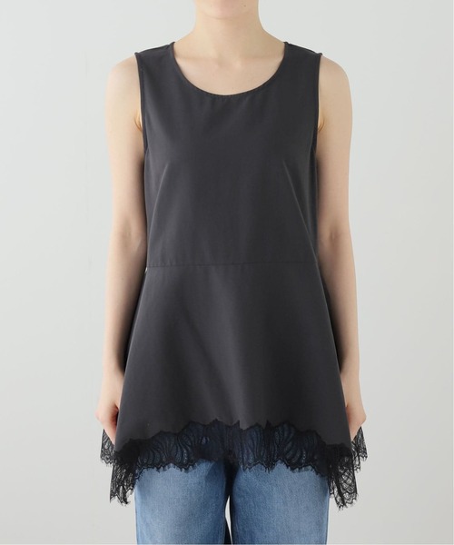 La TOTALITE(ラトータリテ)の「《追加》【洗える】CHIGNON/シニヨン ヘムレースサテンタンク(シャツ/ブラウス・レディース・ベージュ/ホワイト/ブラック・FREE)」の16枚目の写真