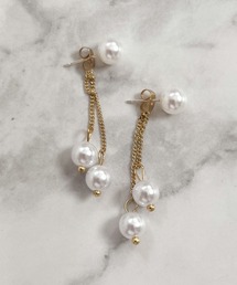 YU-KA:パールスウィングピアス Ribbon design earrings