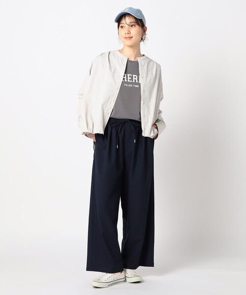 Grand PARK(グランドパーク)の「接触冷感 フロッキーロゴ Tシャツ(Tシャツ/カットソー・レディース・チャコールグレー/ブラック/オレンジ/ホワイト・FREE)」の8枚目の写真