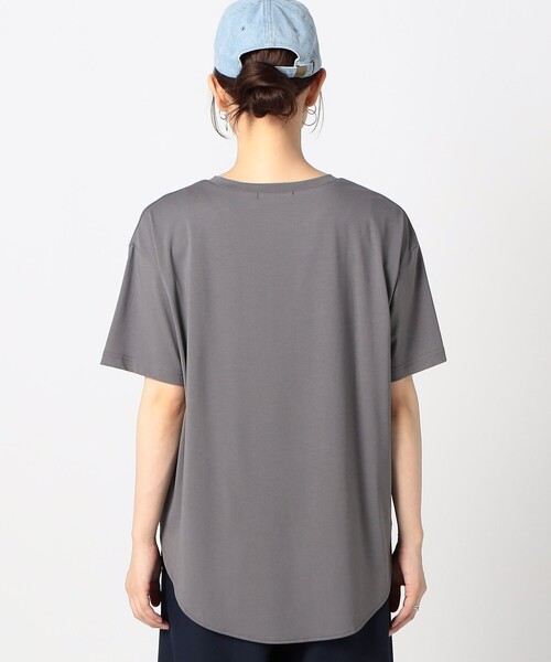 Grand PARK(グランドパーク)の「接触冷感 フロッキーロゴ Tシャツ(Tシャツ/カットソー・レディース・チャコールグレー/ブラック/オレンジ/ホワイト・FREE)」の10枚目の写真