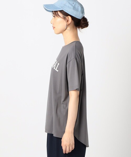 Grand PARK(グランドパーク)の「接触冷感 フロッキーロゴ Tシャツ(Tシャツ/カットソー・レディース・チャコールグレー/ブラック/オレンジ/ホワイト・FREE)」の11枚目の写真