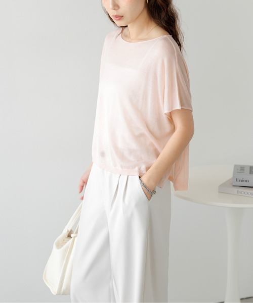 SUGAR BISKET（シュガービスケット）の「ドロップショルダーTシャツ（ニット/セーター・レディース・アイボリー/ピンク/ベージュ/ブラック/グレー・フリー）」の17枚目の写真